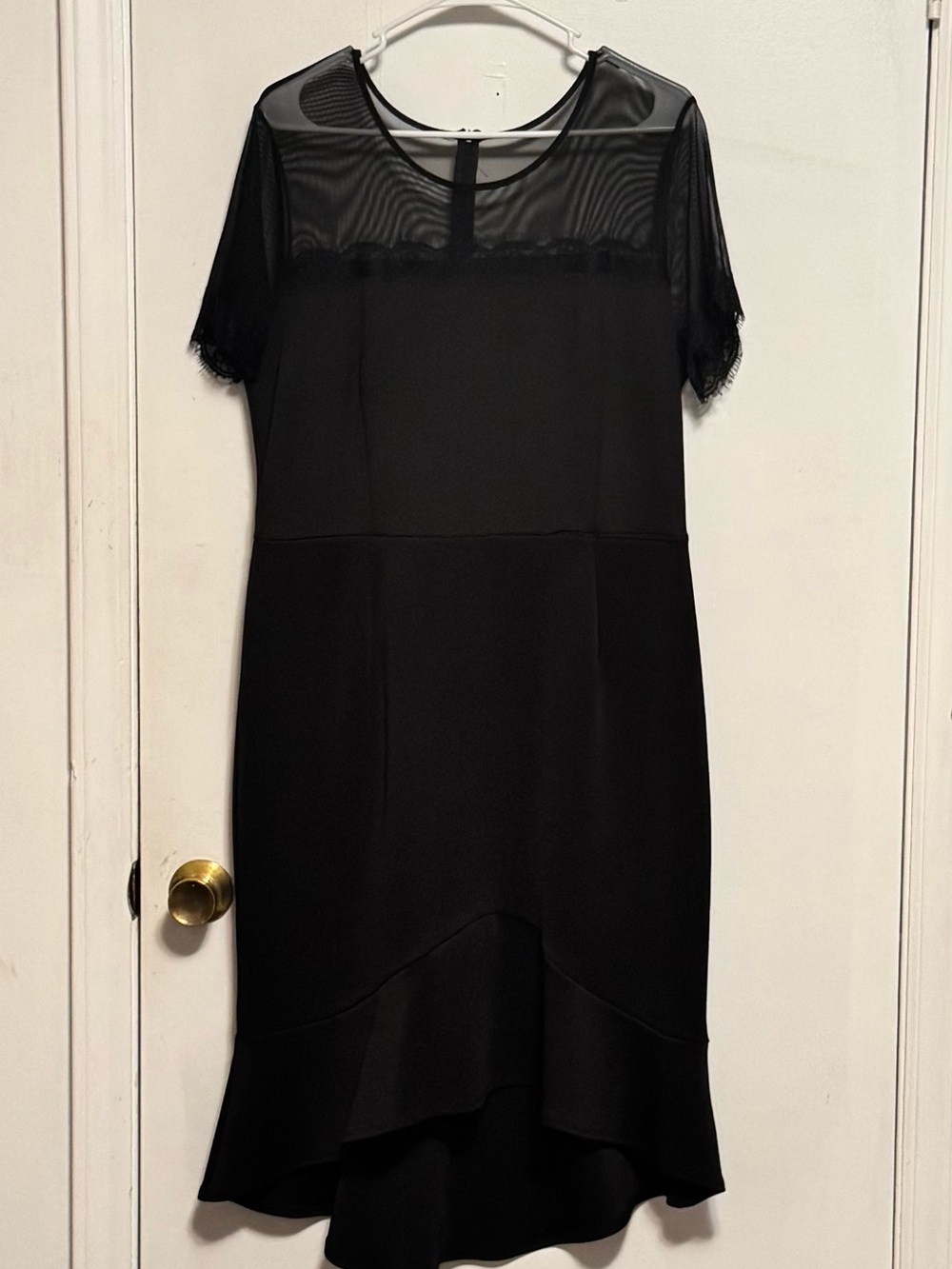 Enfocus Studio Black Mesh Yoke High-Low Dress